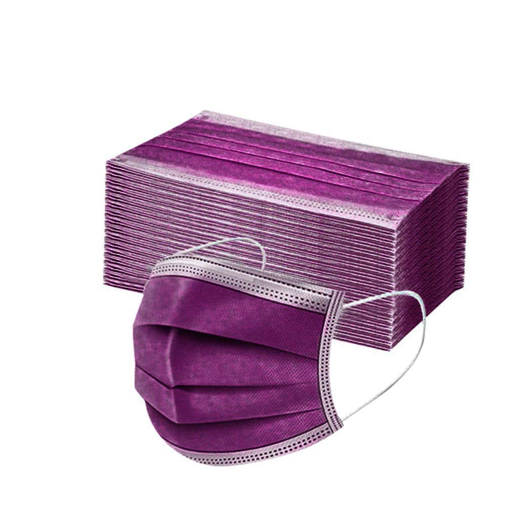 Amazon.com: Hozxclle Purple Disposable Face Mask 100 Pcs Purple